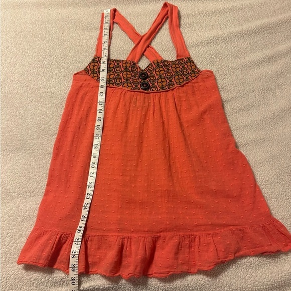 SCRAPBOOK Coral Pink Retro Swiss Dot Tank Top Tunic Boutique - Picture 7 of 12